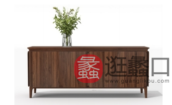 羽尚意式极简家具餐厅意式极简餐边柜黑胡桃YS3909